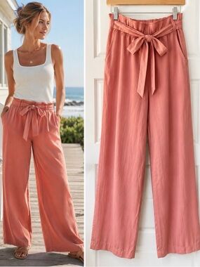 THREAD+SUPPLY Pull On Wide Leg Pants Tie Waist Pockets NWOT Sz XS💛